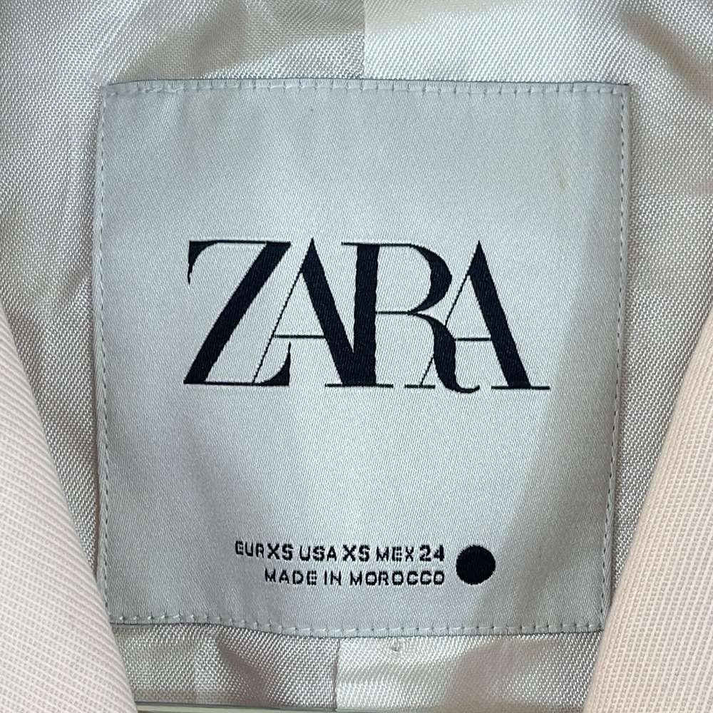 Zara Womens Double Breasted Blazer Jacket Size XS Light Pink Lapel Collar - Picture 3 of 9